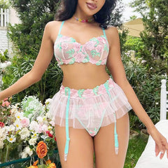 Sling Lace Three-Point Lingerie Sets