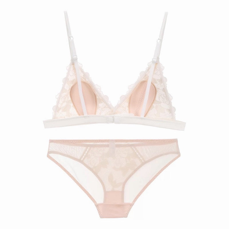Sexy Triangle Padded Bralette Brief Lingerie Set