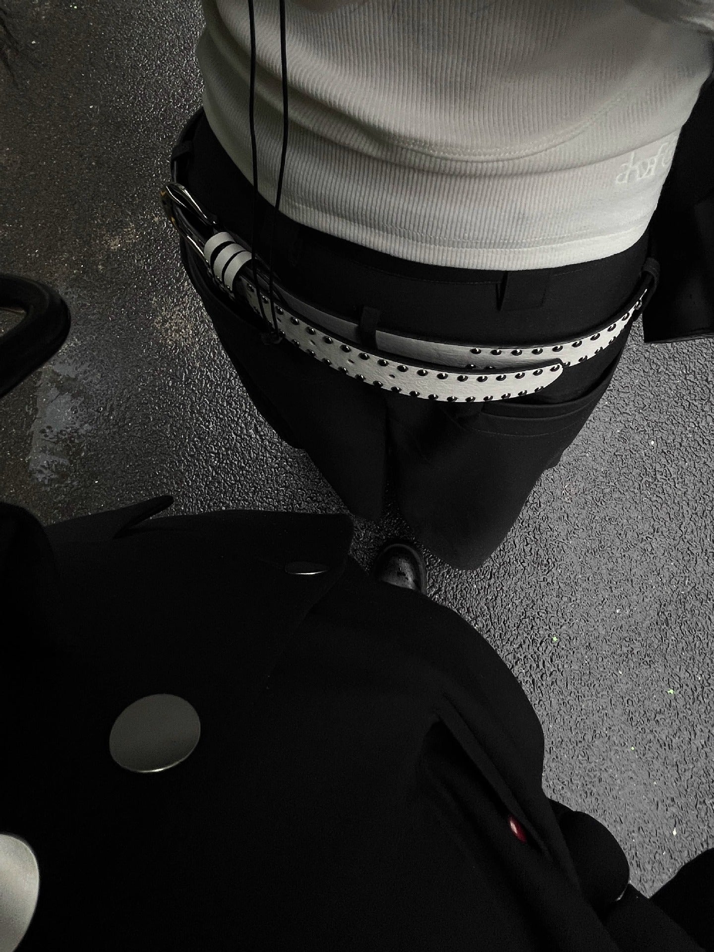 y2k -Punk Style Double-Row Rivet Belt