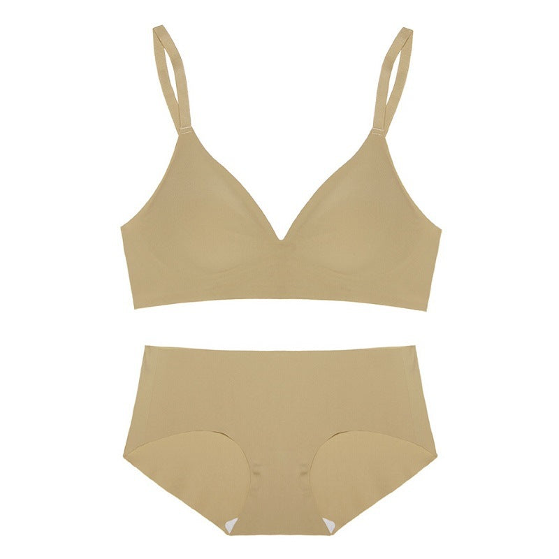 Solid Wireless Seamless Lingerie Set