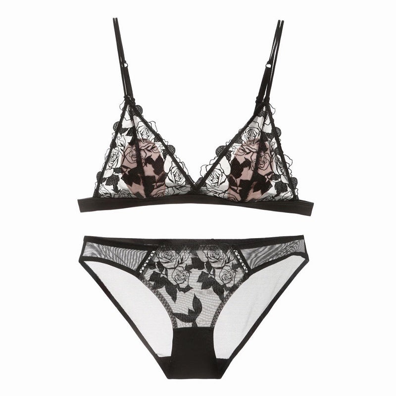 Sexy Triangle Padded Bralette Brief Lingerie Set