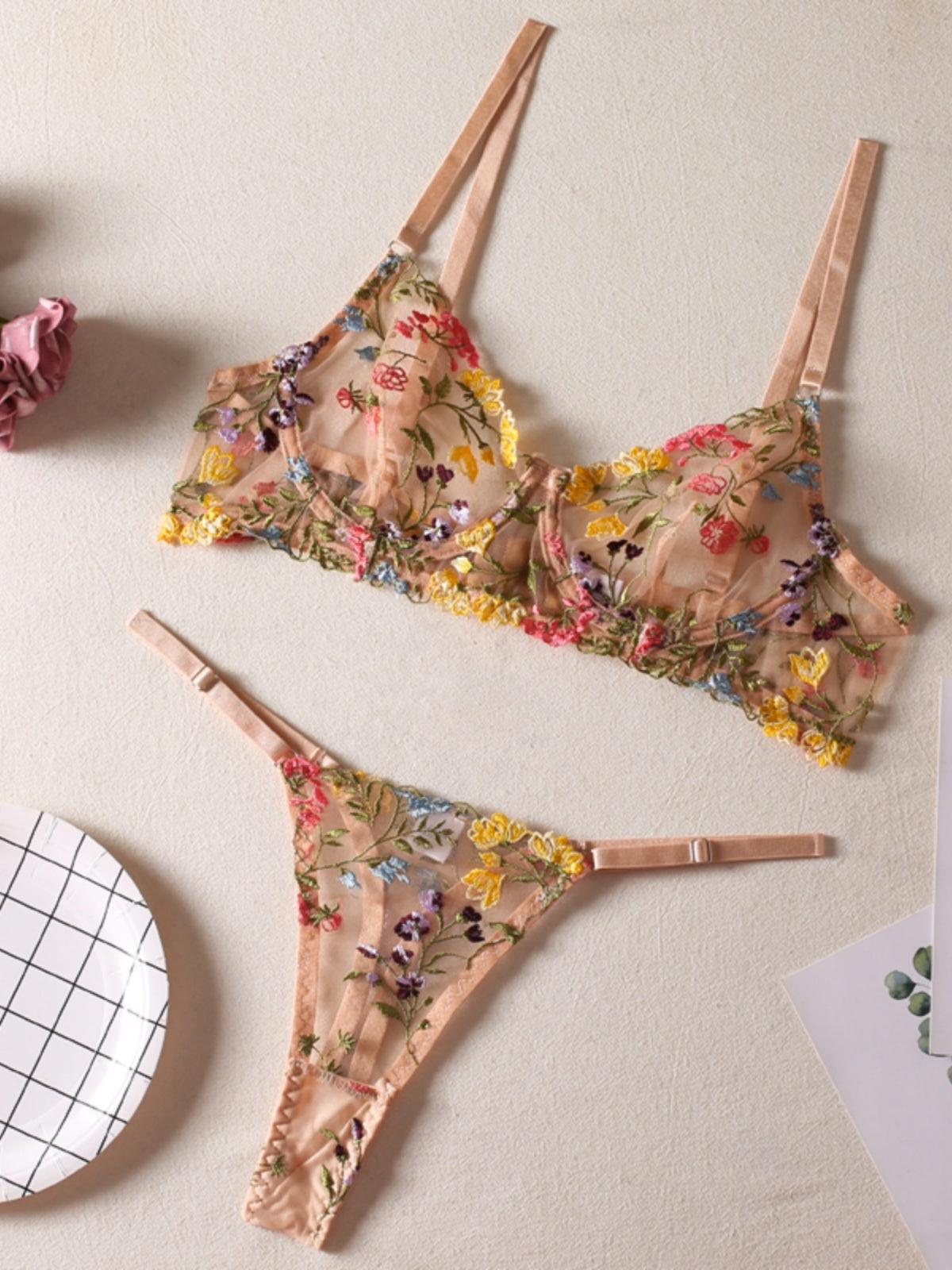 Floral Underwear Set