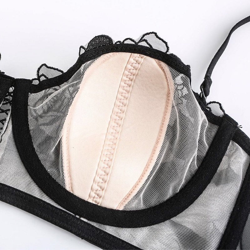 Floral Lace Sexy Underwire Lingerie Set
