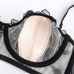 Floral Lace Sexy Underwire Lingerie Set