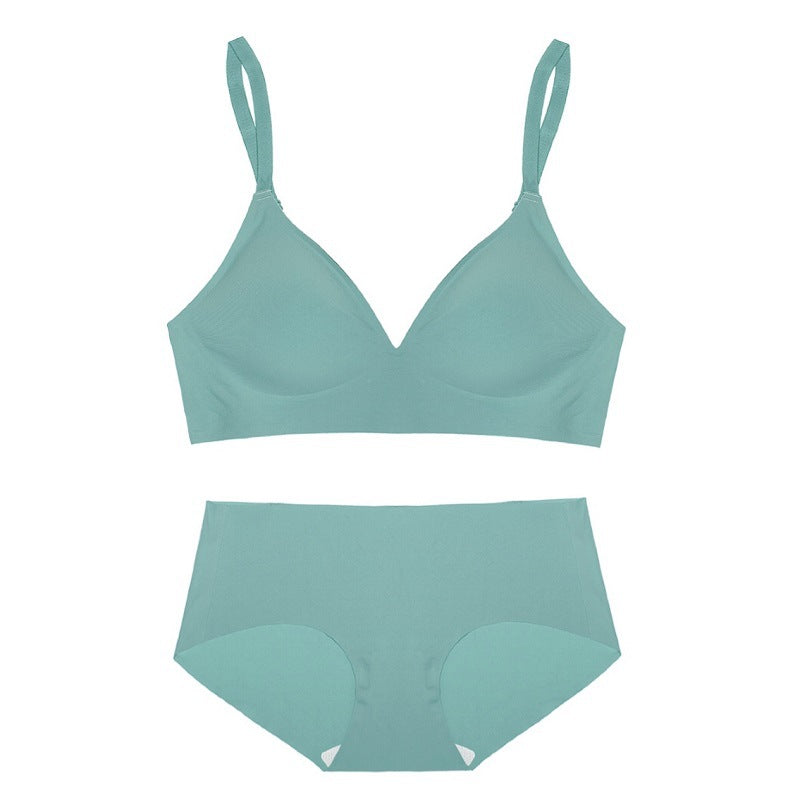 Solid Wireless Seamless Lingerie Set