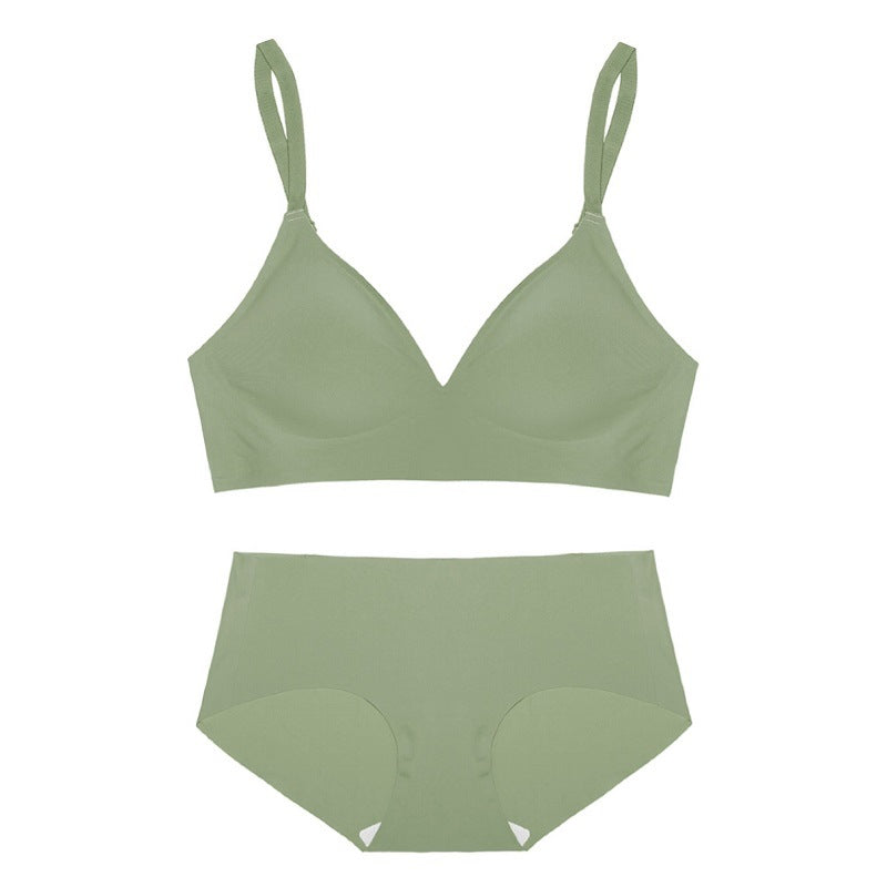 Solid Wireless Seamless Lingerie Set