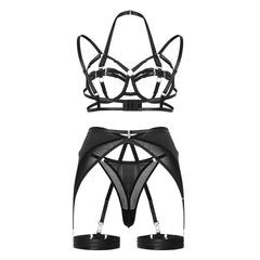 Open Brust Strappy Bandage Sexy Lingerie Set