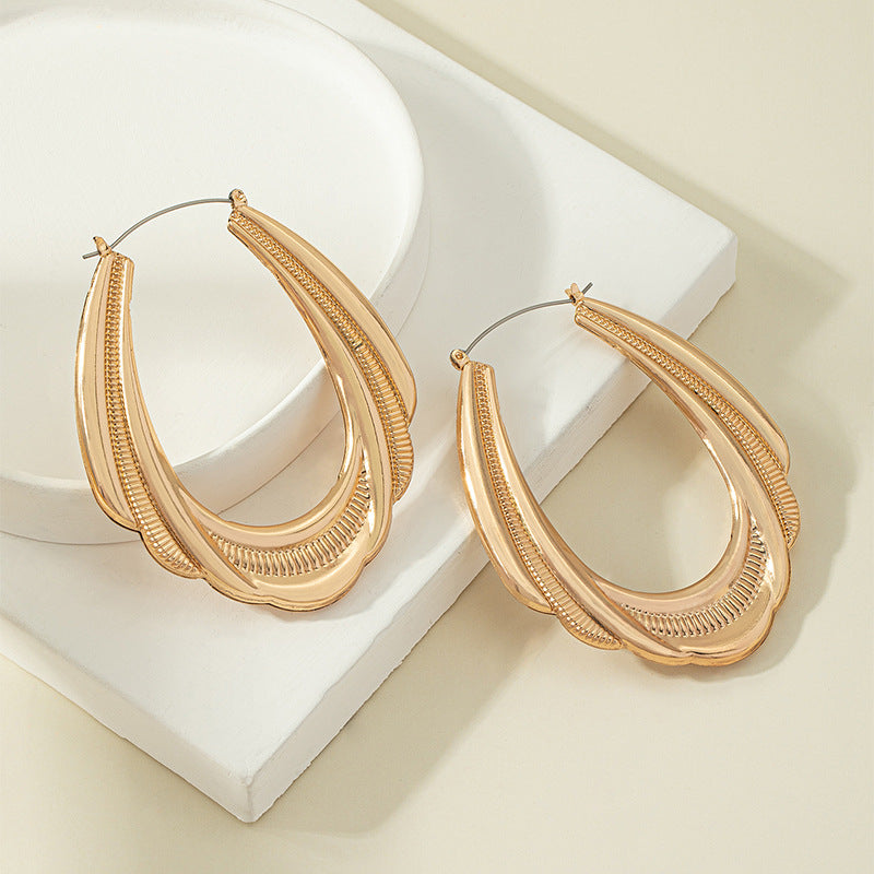 Geometric Oval Earrings