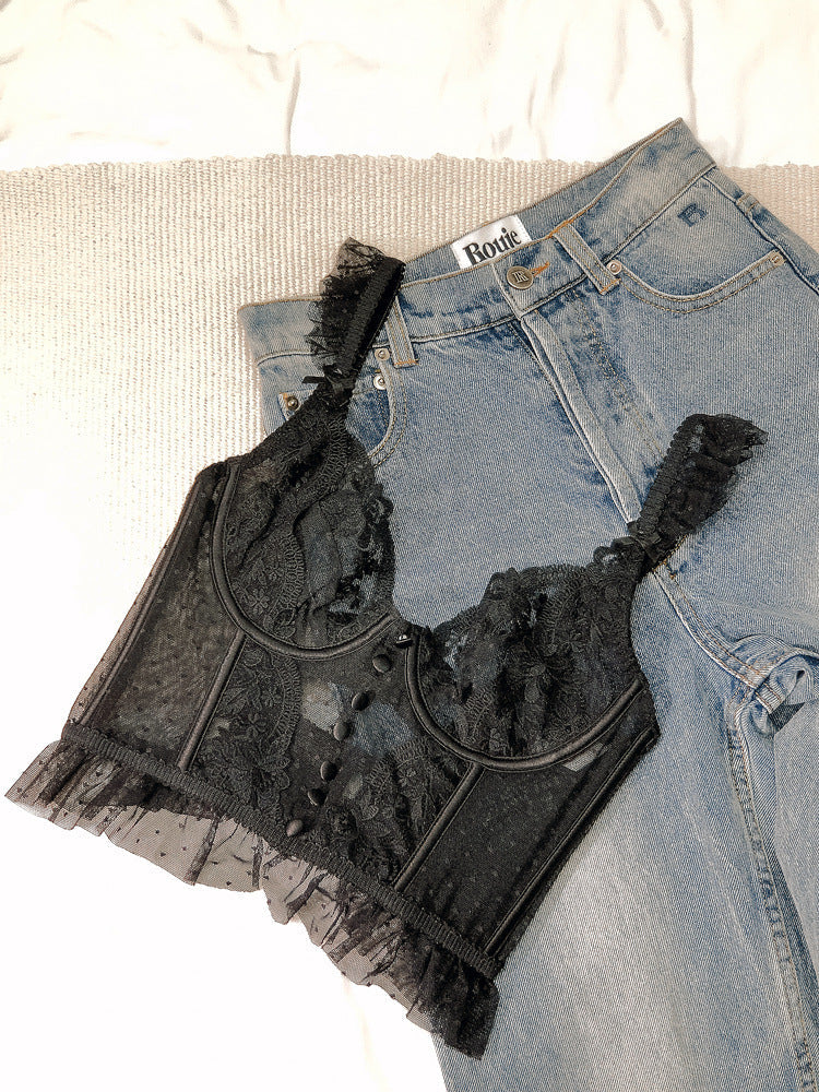 Sexy Lace Embroidery Corset