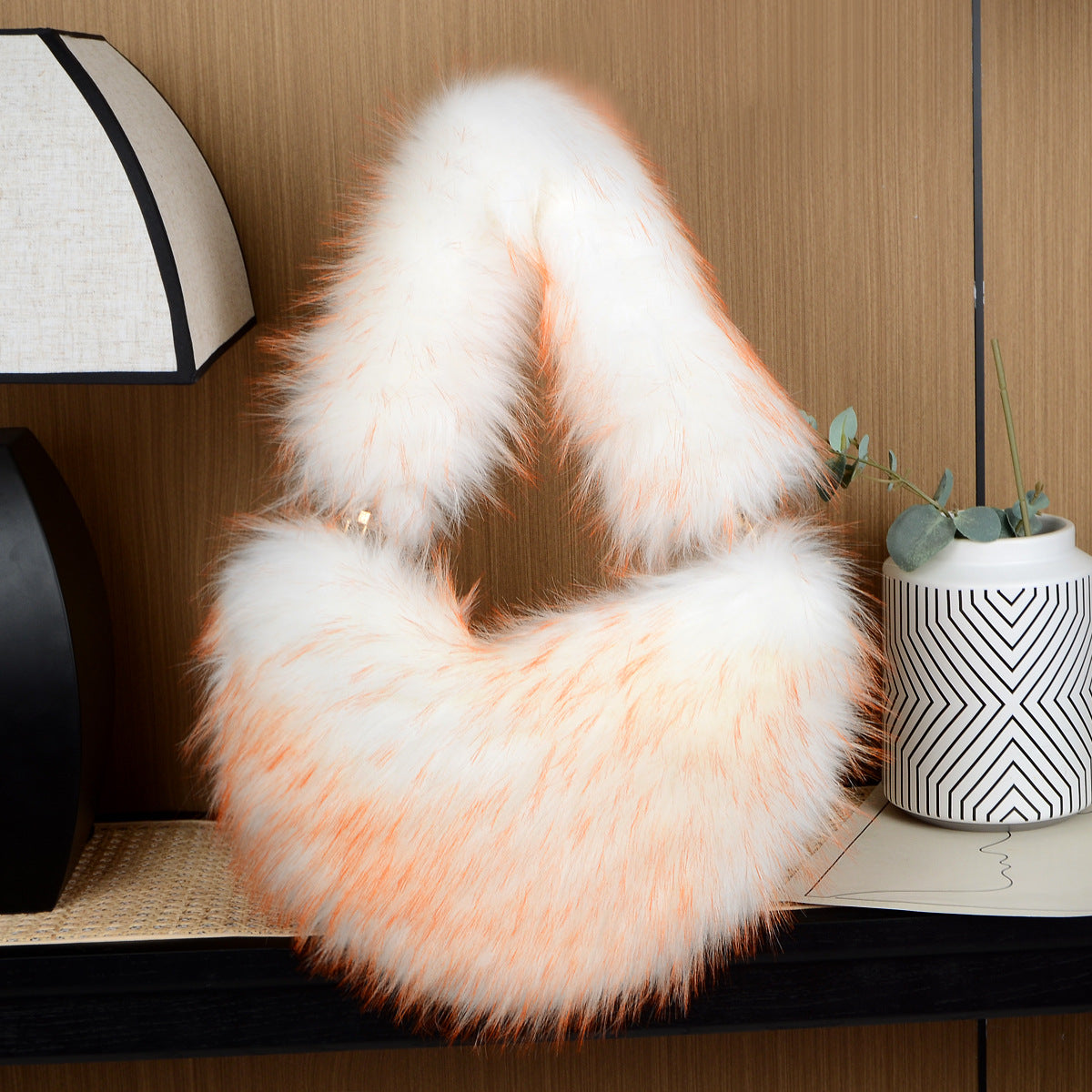 Solid Color Plush Shoulder Bag