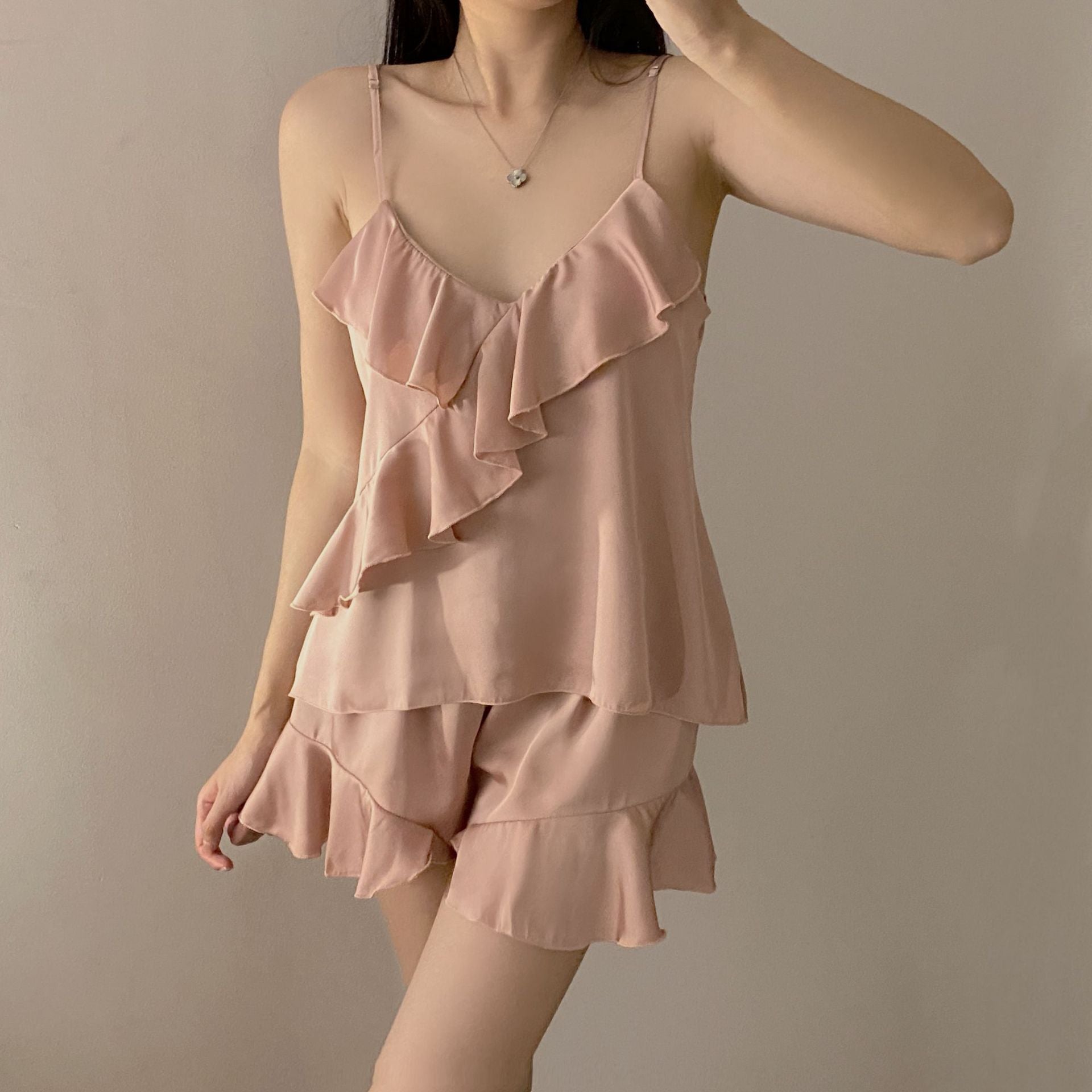 Sexy Ice Silk Pajamas Cami Sets
