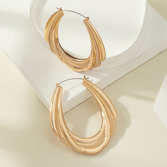 Geometric Oval Earrings