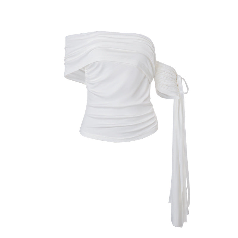 Off-The-Shoulder Mesh Lace Strapless Top