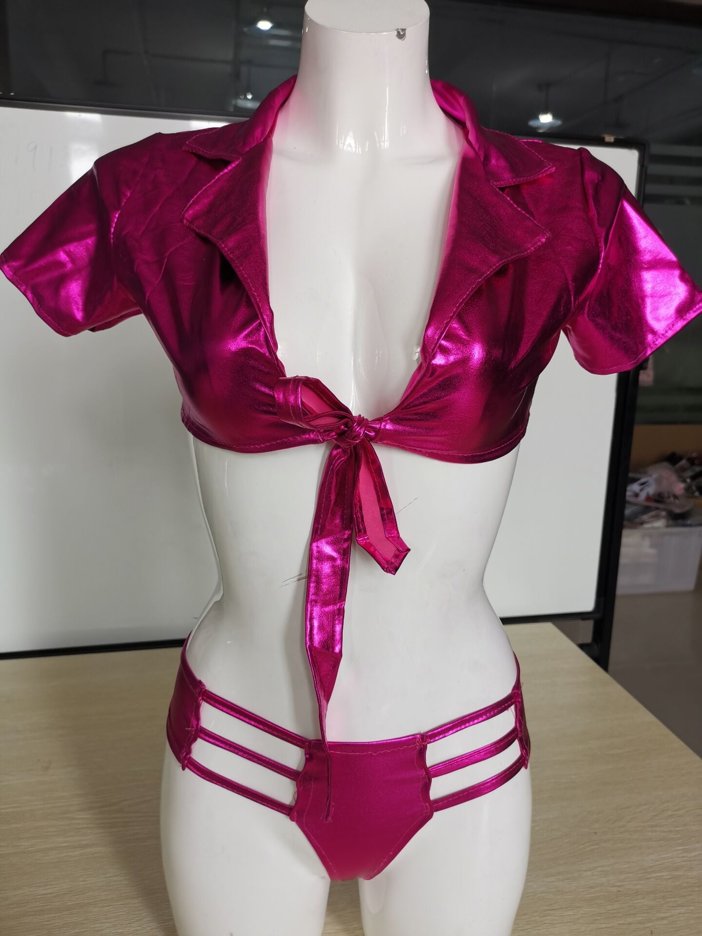 Patent leather Sensual Lingerie Set