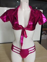 Patent leather Sensual Lingerie Set