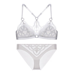Mesh Embroidered Wireless Bralettes Set