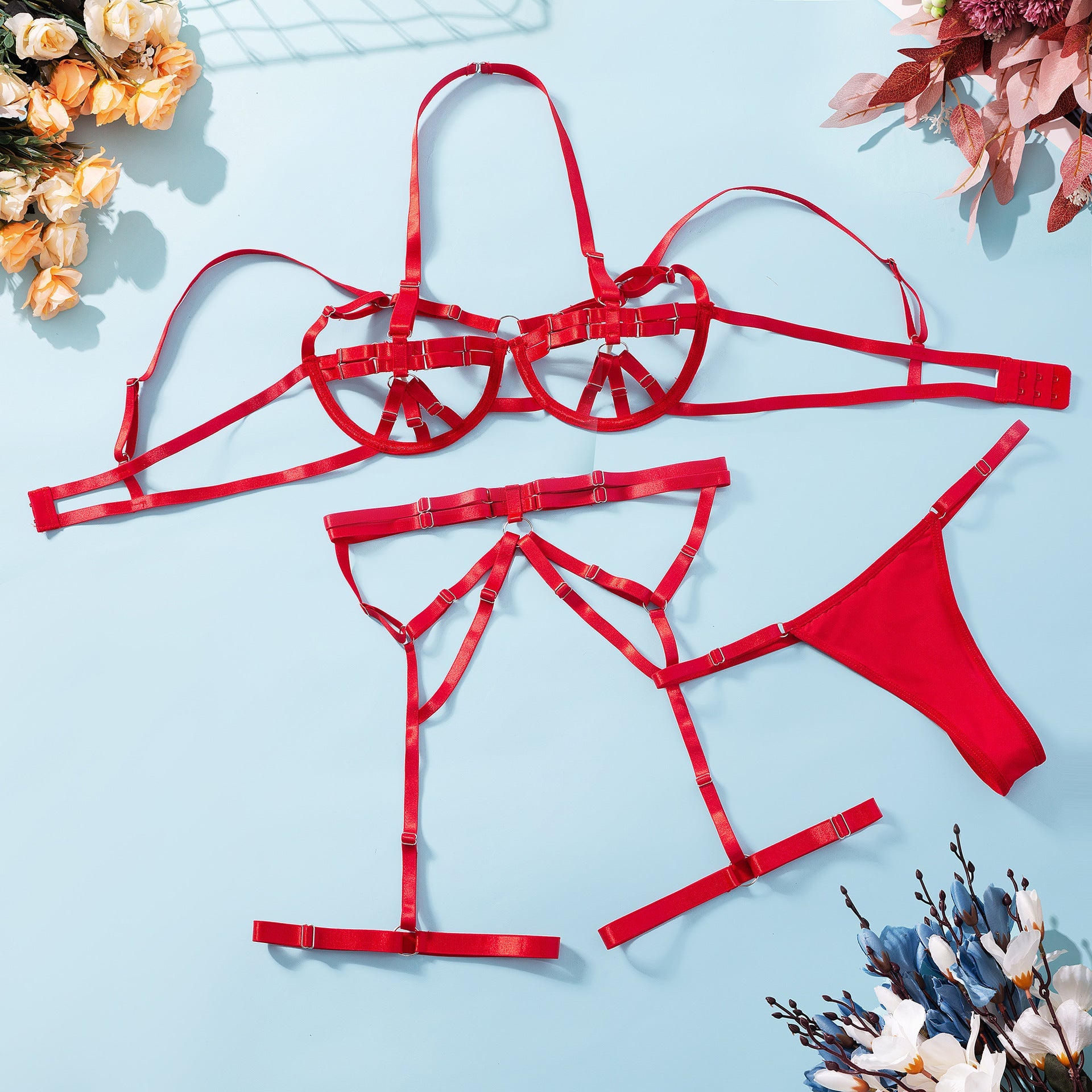 Open Brust Strappy Bandage SM Sexy Lingerie Set
