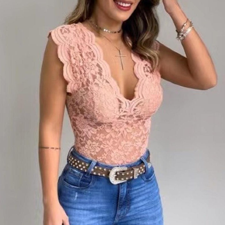Sexy Lingerie Lace Deep V Corset