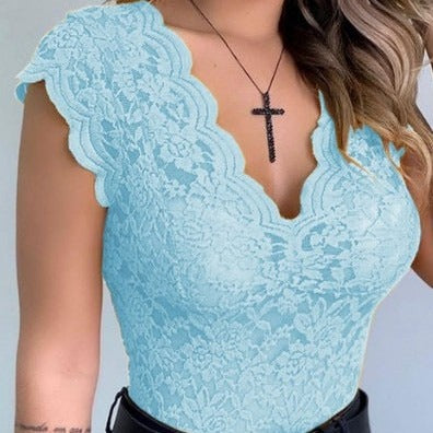Sexy Lingerie Lace Deep V Corset