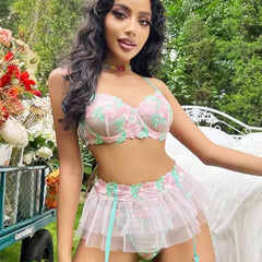 Sling Lace Three-Point Lingerie Sets