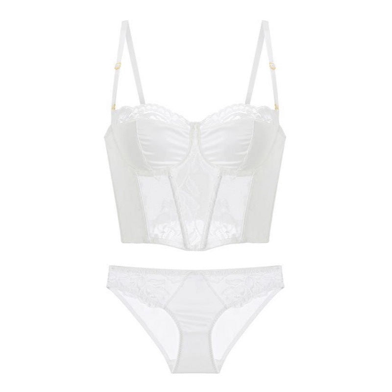 Sexy Underwire Corset Lace Brief Set