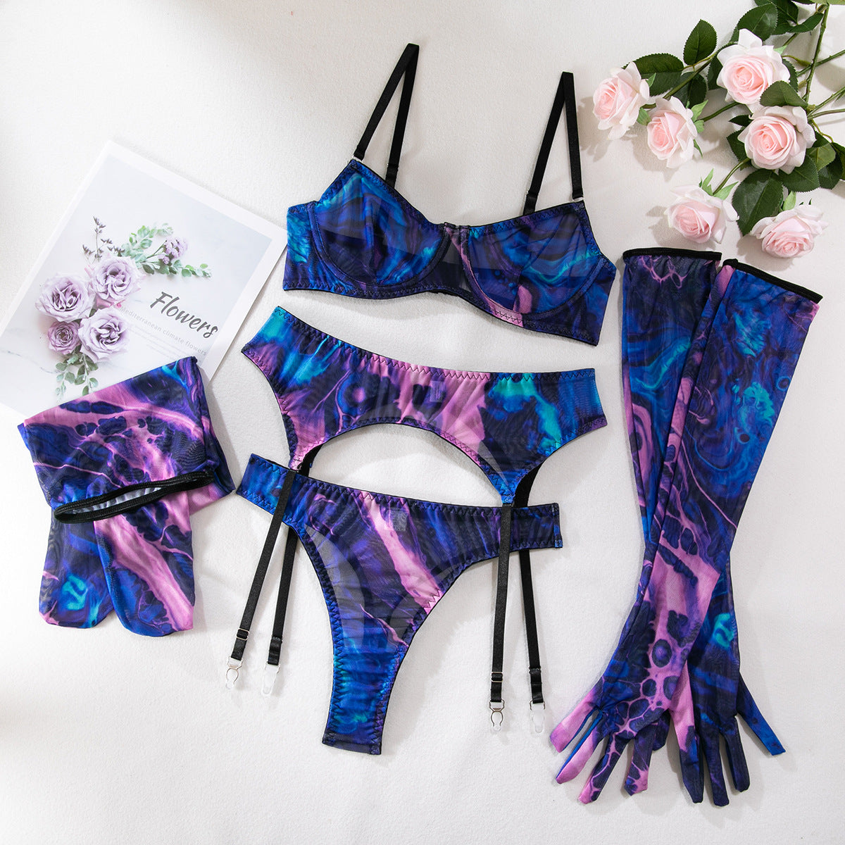 Sexy Lingerie Push Up Five Piece Set