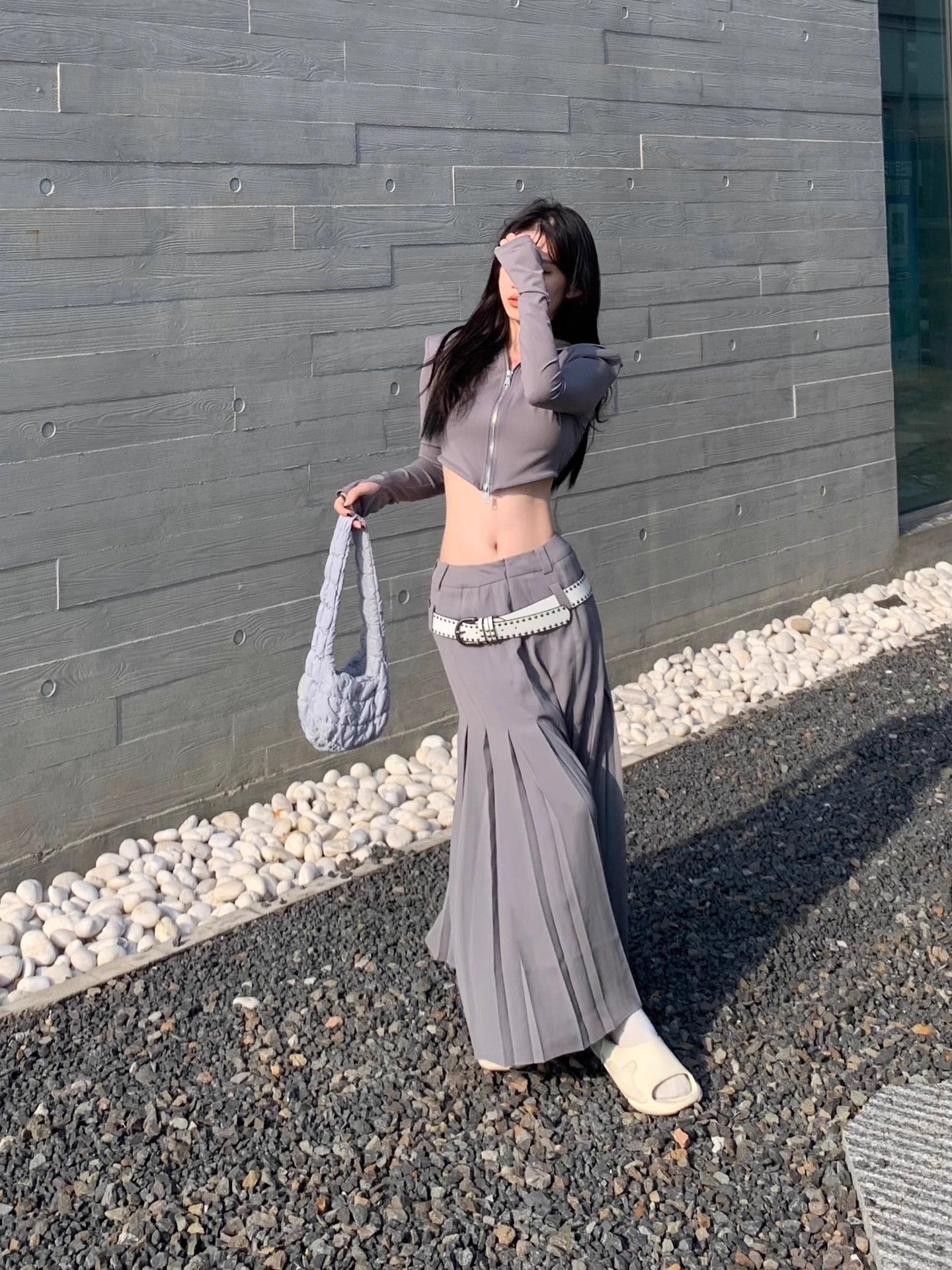 y2k -Punk Style Double-Row Rivet Belt