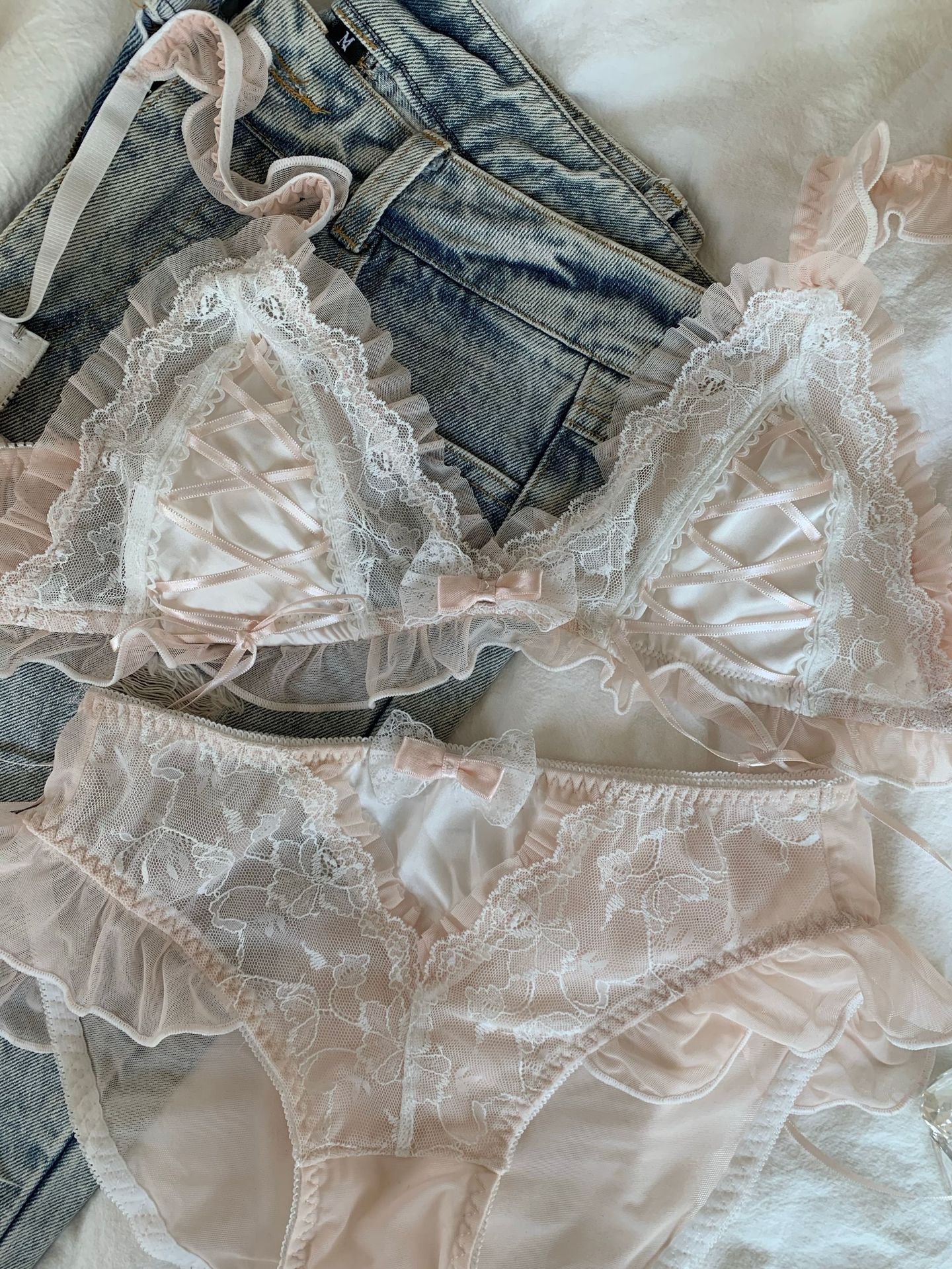 Coquette Dessous-Set aus Spitze, 2-teilig