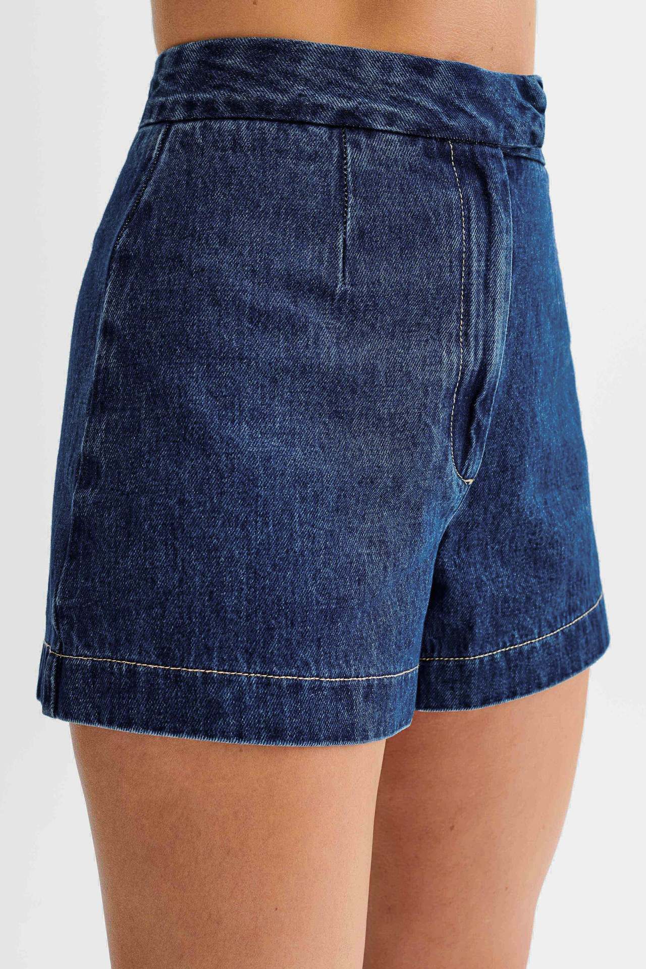 Casual Sleeveless High Waist Suit Denim Shorts