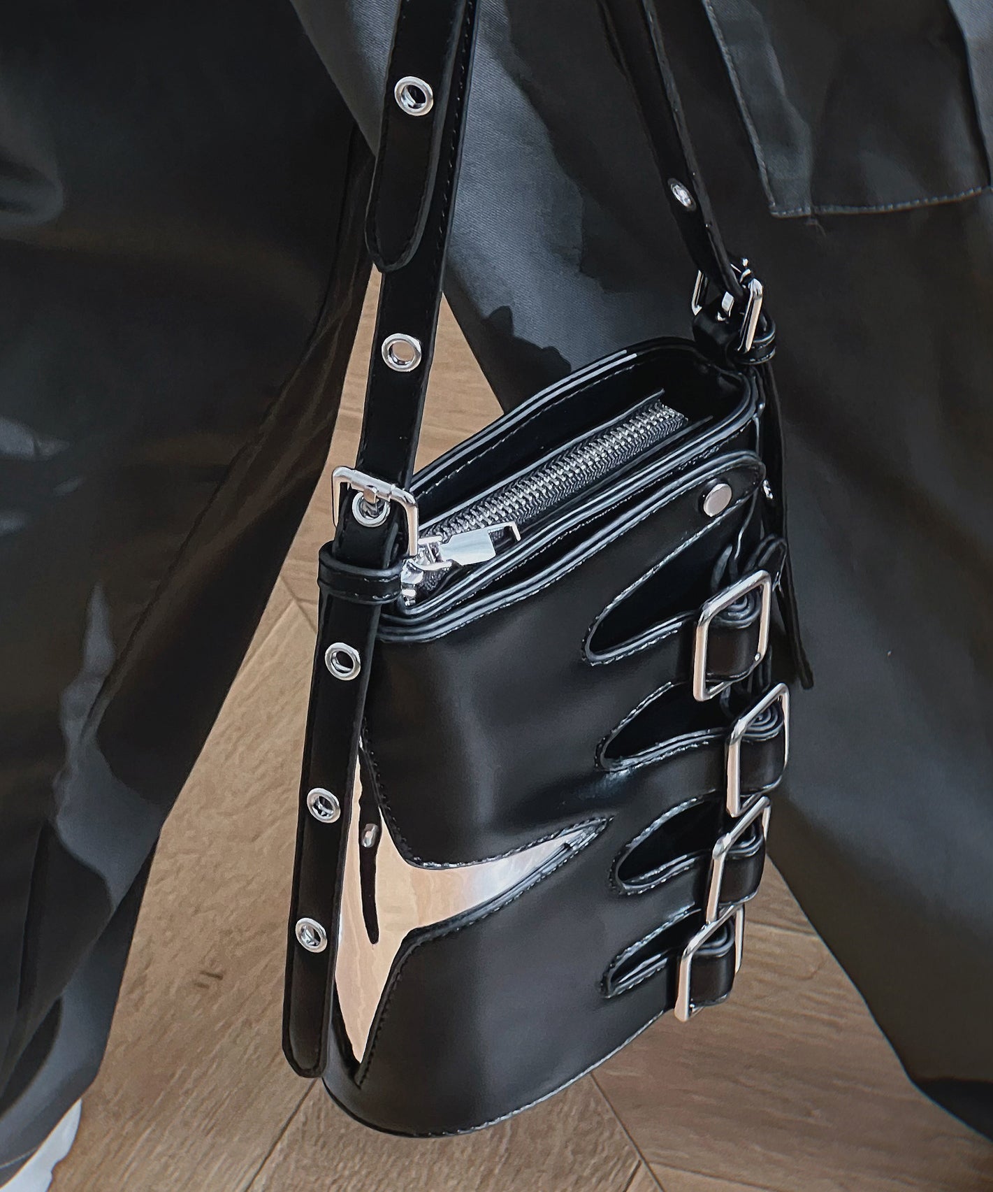 Original Design Leather Button Decorated Crossbody Bag