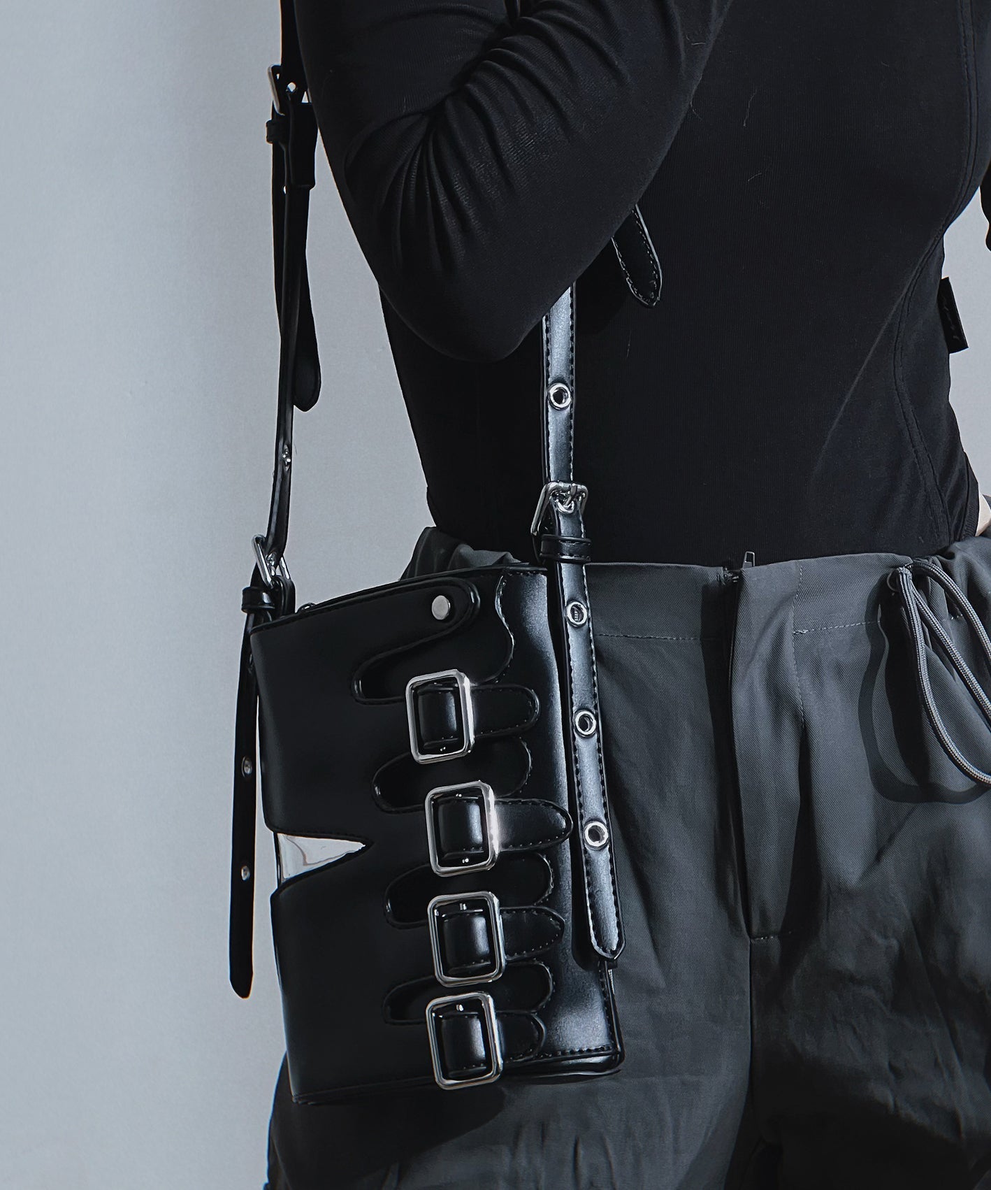 Original Design Leather Button Decorated Crossbody Bag