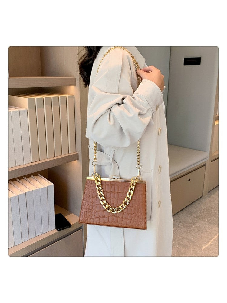 Stone Pattern Chain Ladies Stylish Shoulder Bags