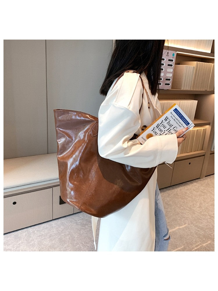Desig Ner PU Leather Large Capacity Shopping Tote Bag