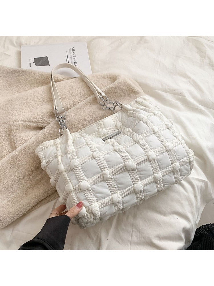 White Casual Large Capacity Tote Bag