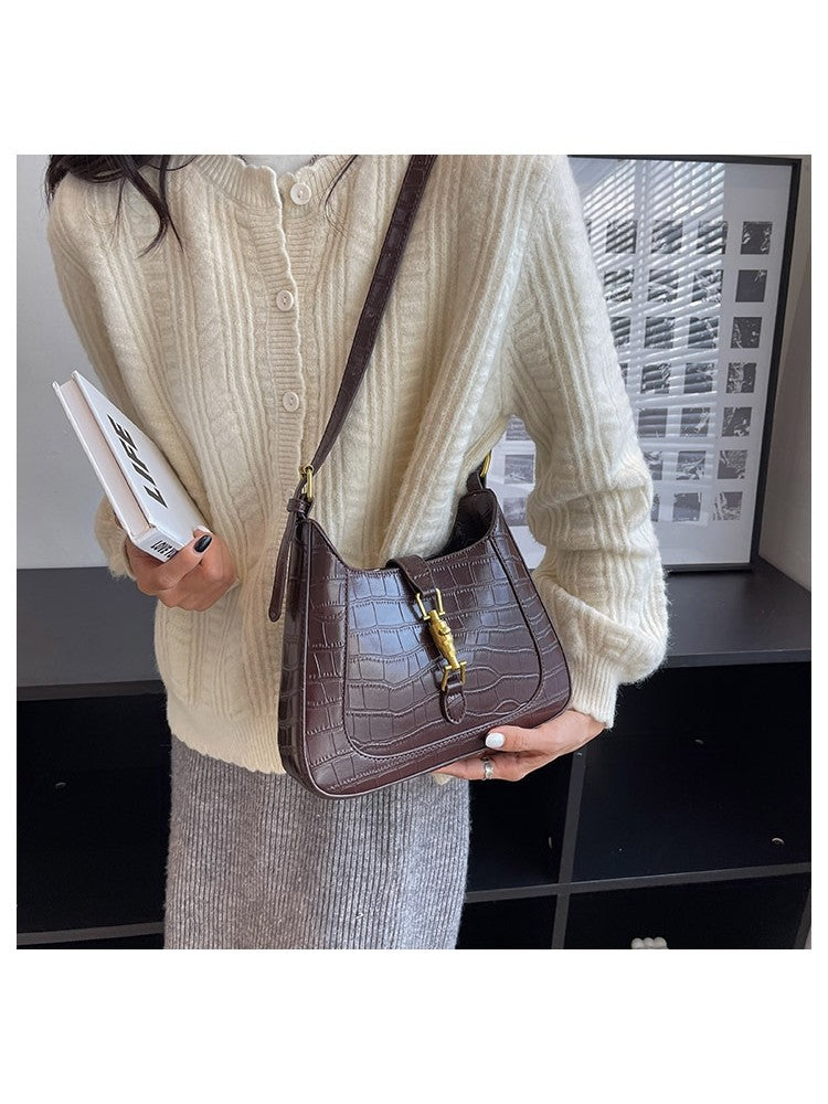 Stone Pattern PU Leather One Shoulder Bags