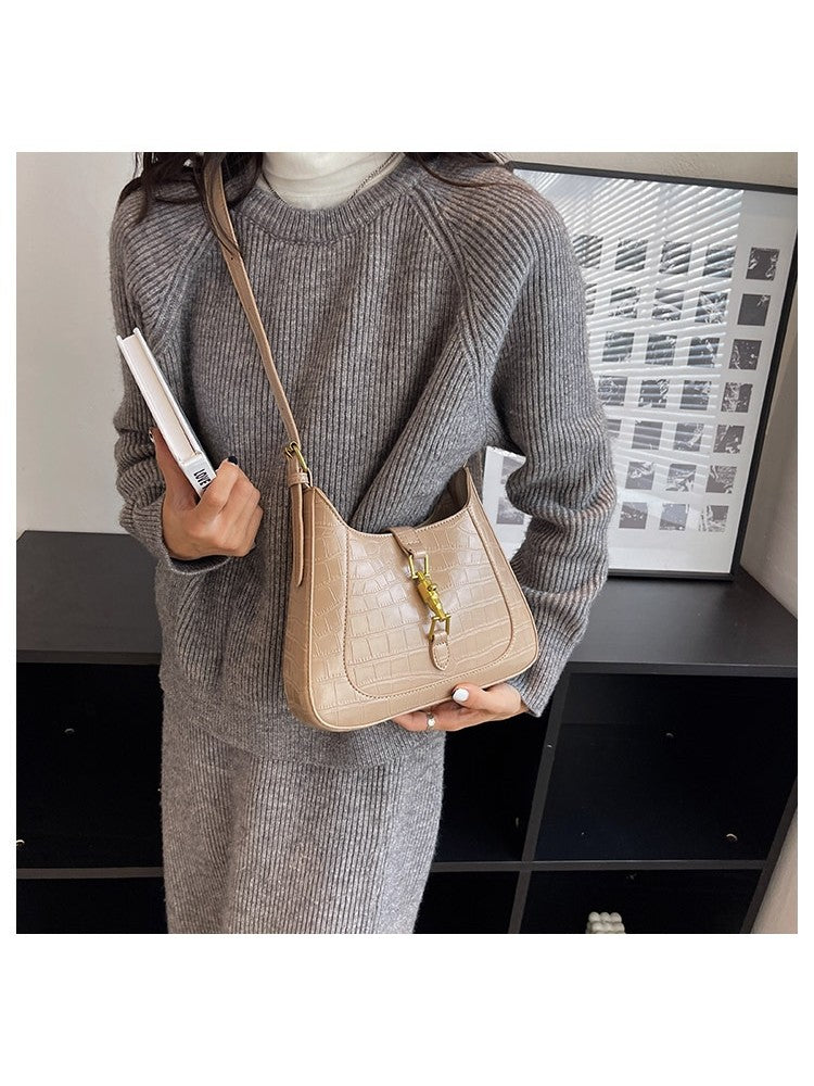 Stone Pattern PU Leather One Shoulder Bags