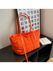 Women Pure Color Shoulder Nylon Tote Bags