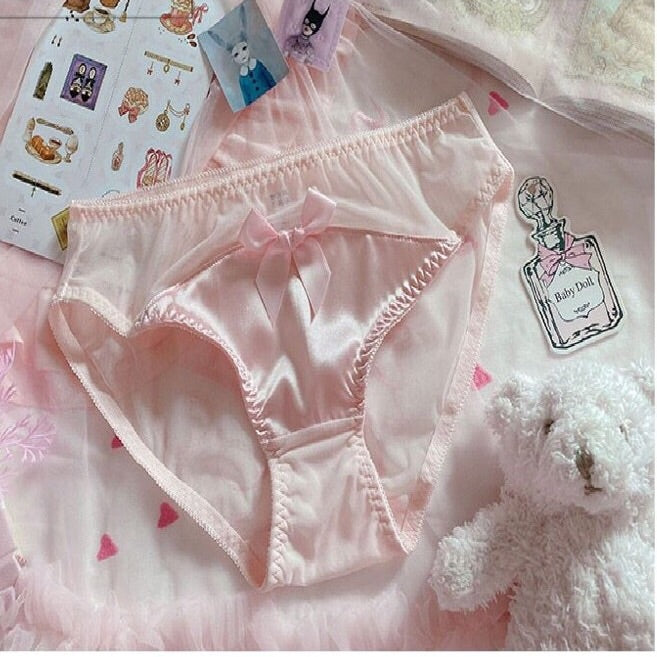Pink Satin 2-piece Nymphet Lolita Lingerie Set