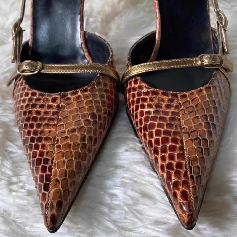 Pointed Toe Single Strap Shallow Pumps