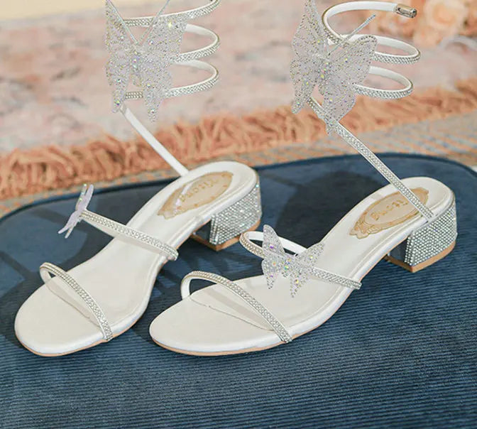 Rhinestone Serpentine Sandals