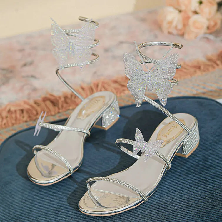 Rhinestone Serpentine Sandals