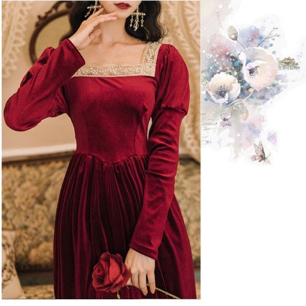 Rosered Belle Vintage-Red Velvet Princesscore Fairytale Dress
