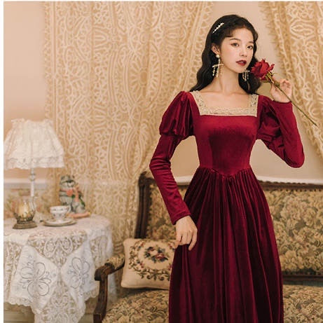 Rosered Belle Vintage-Red Velvet Princesscore Fairytale Dress