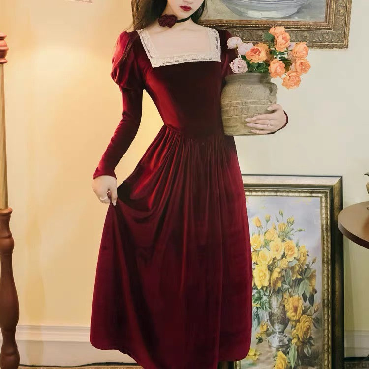 Rosered Belle Vintage-Red Velvet Princesscore Fairytale Dress