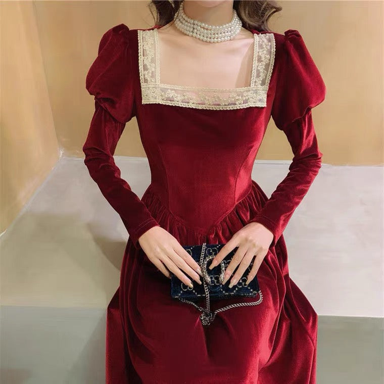 Rosered Belle Vintage-Red Velvet Princesscore Fairytale Dress