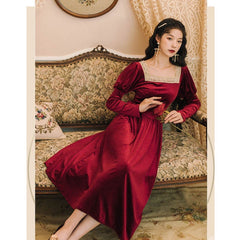 Rosered Belle Vintage-Red Velvet Princesscore Fairytale Dress