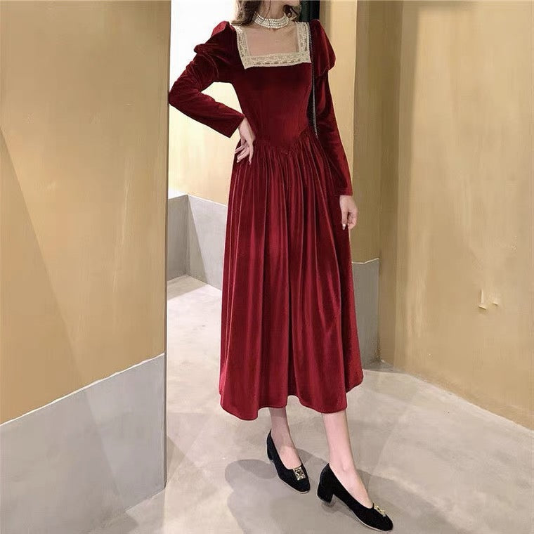 Rosered Belle Vintage-Red Velvet Princesscore Fairytale Dress