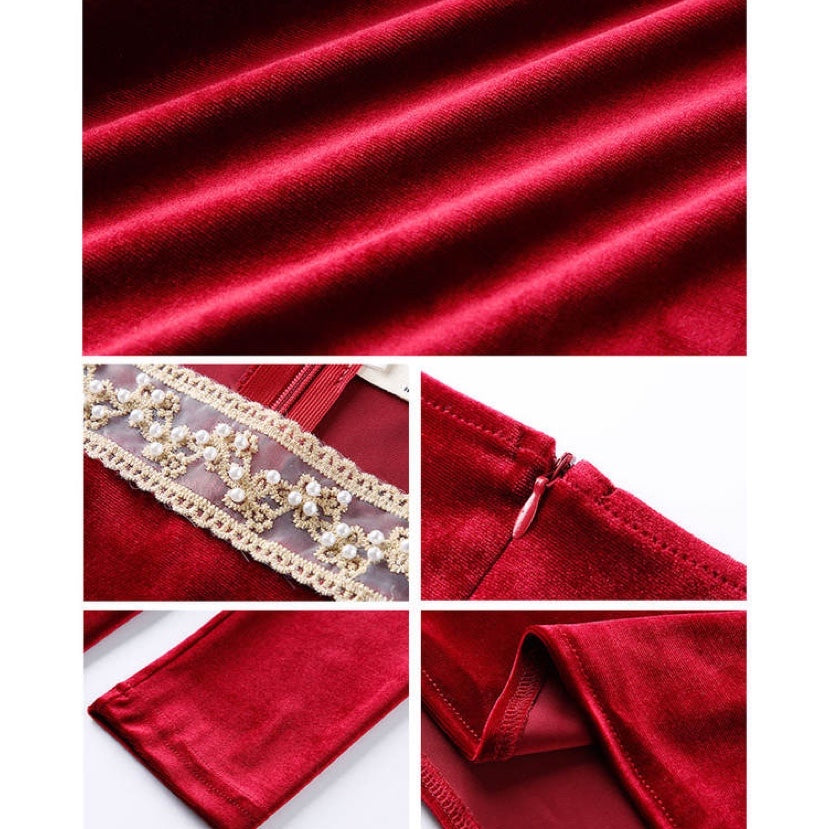 Rosered Belle Vintage-Red Velvet Princesscore Fairytale Dress