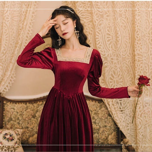 Rosered Belle Vintage-Red Velvet Princesscore Fairytale Dress
