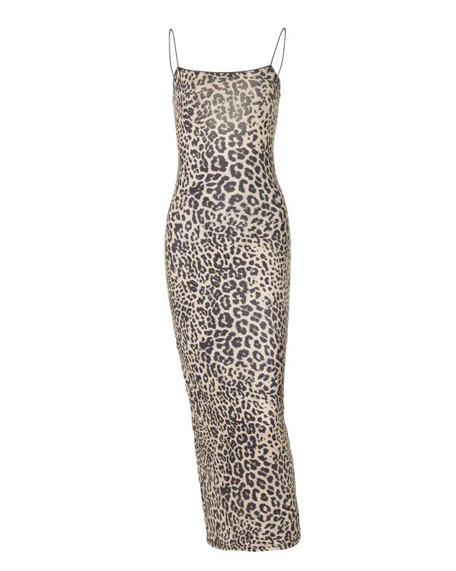Gisella Leopard Pint Maxi Dress